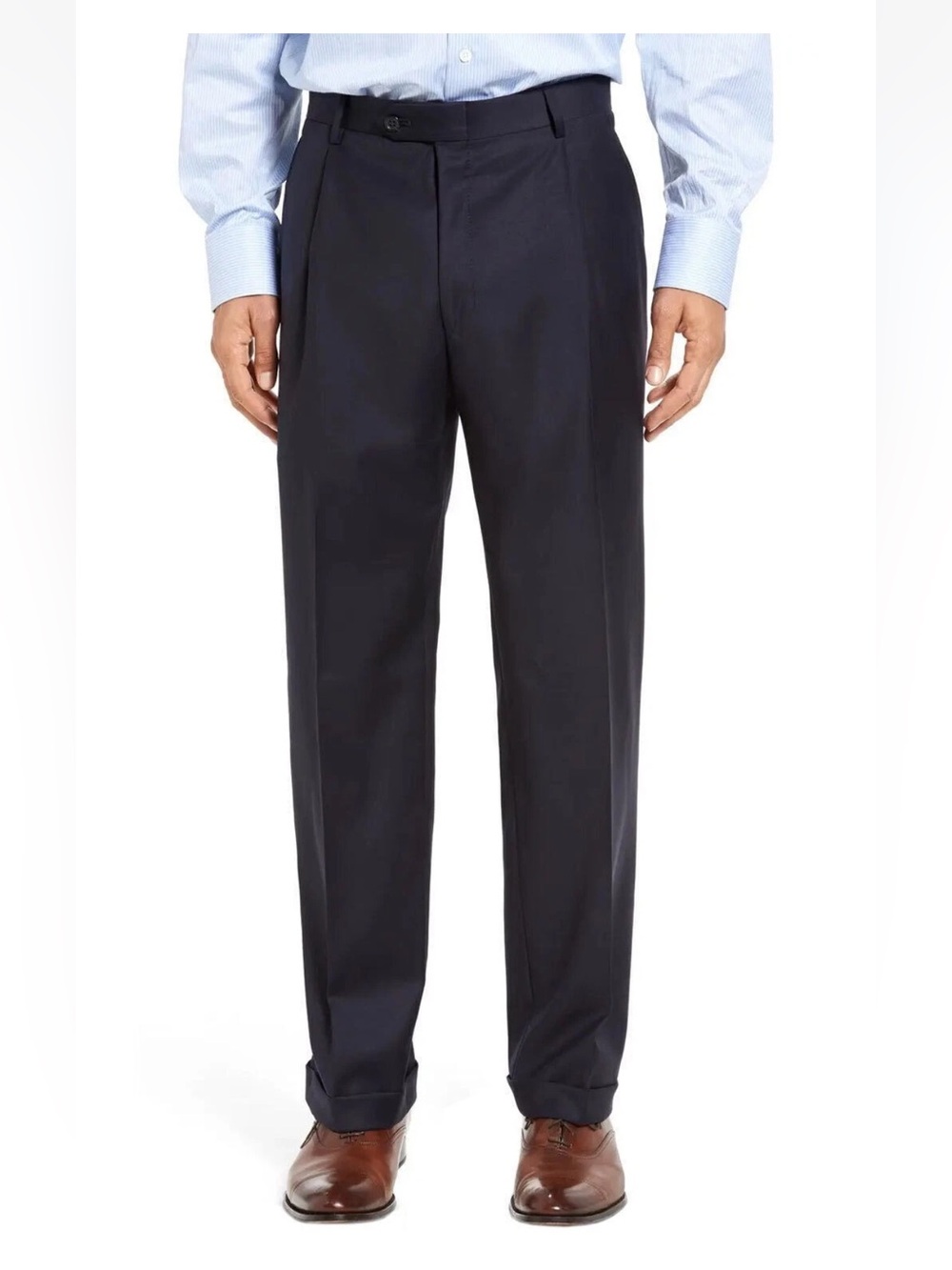 Hart Schaffner Marx Men's Black Wool Dress Slacks Chicago Fit 46R Unhemmed